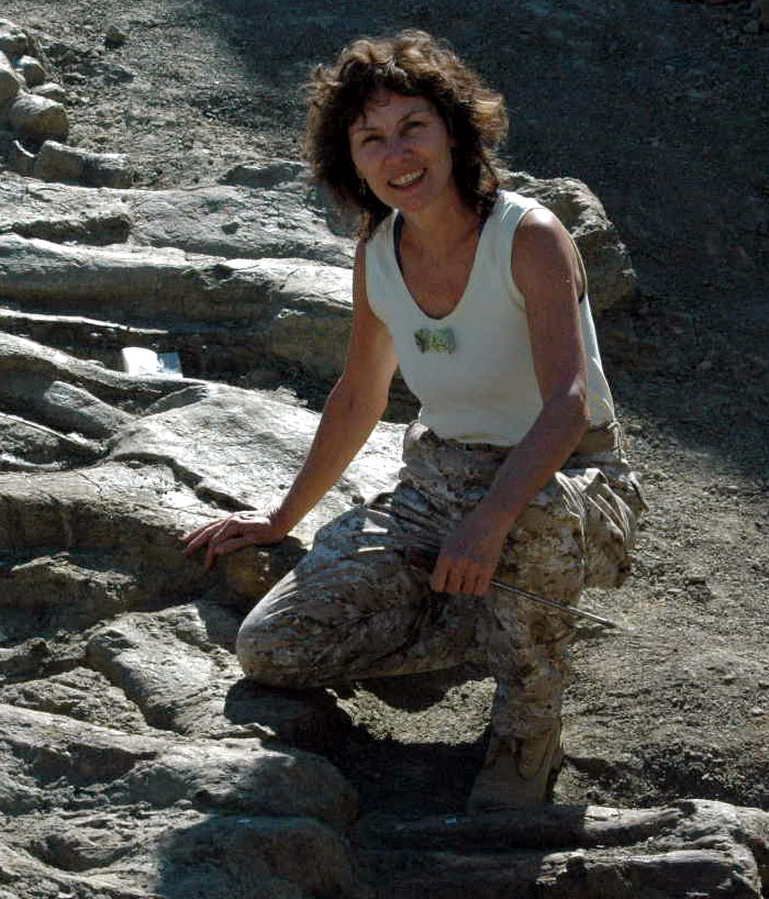 Terry Pfister with Junior Apatosaurus